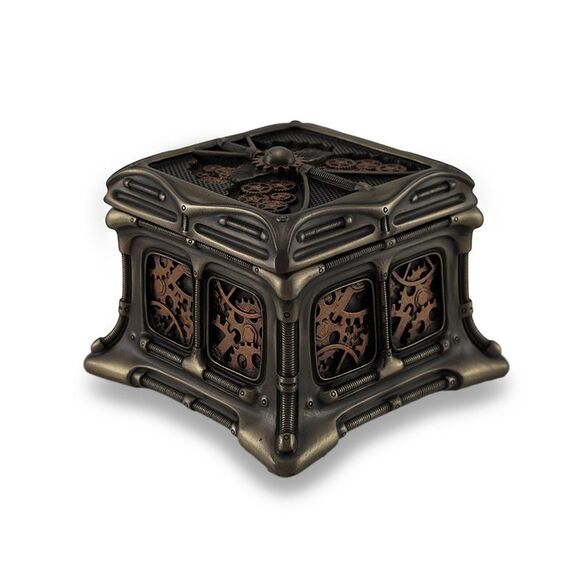 Steampunk Butterfly Bronze Finish Trinket Box Stash Box - Picture 2 of 4